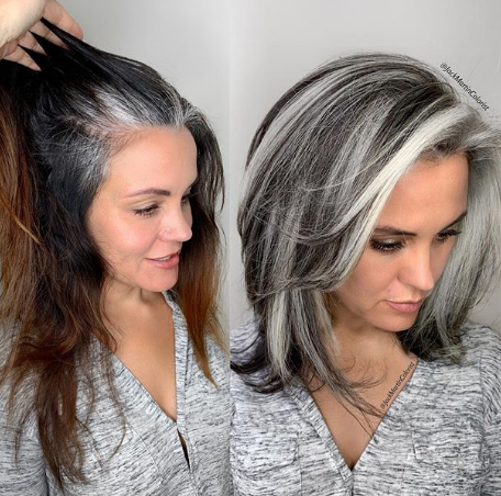 Welche strähnen bei grauen haaren